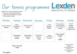Lexden Tennis club sessions